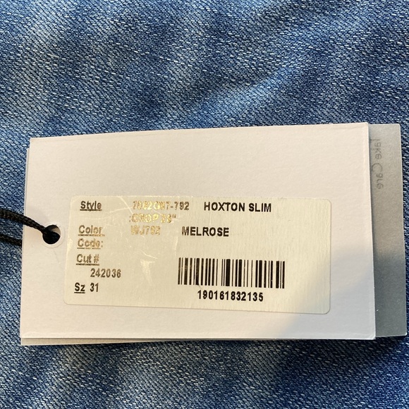 Paige Cropped Hoxton Slim Jeans - Picture 4 of 7